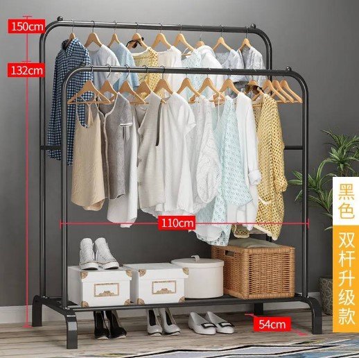 Double pole cloth rack
