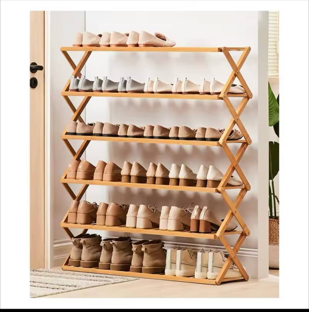 Big bamboo shoe rack
