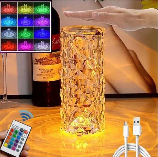 Crystal lamp with remote
